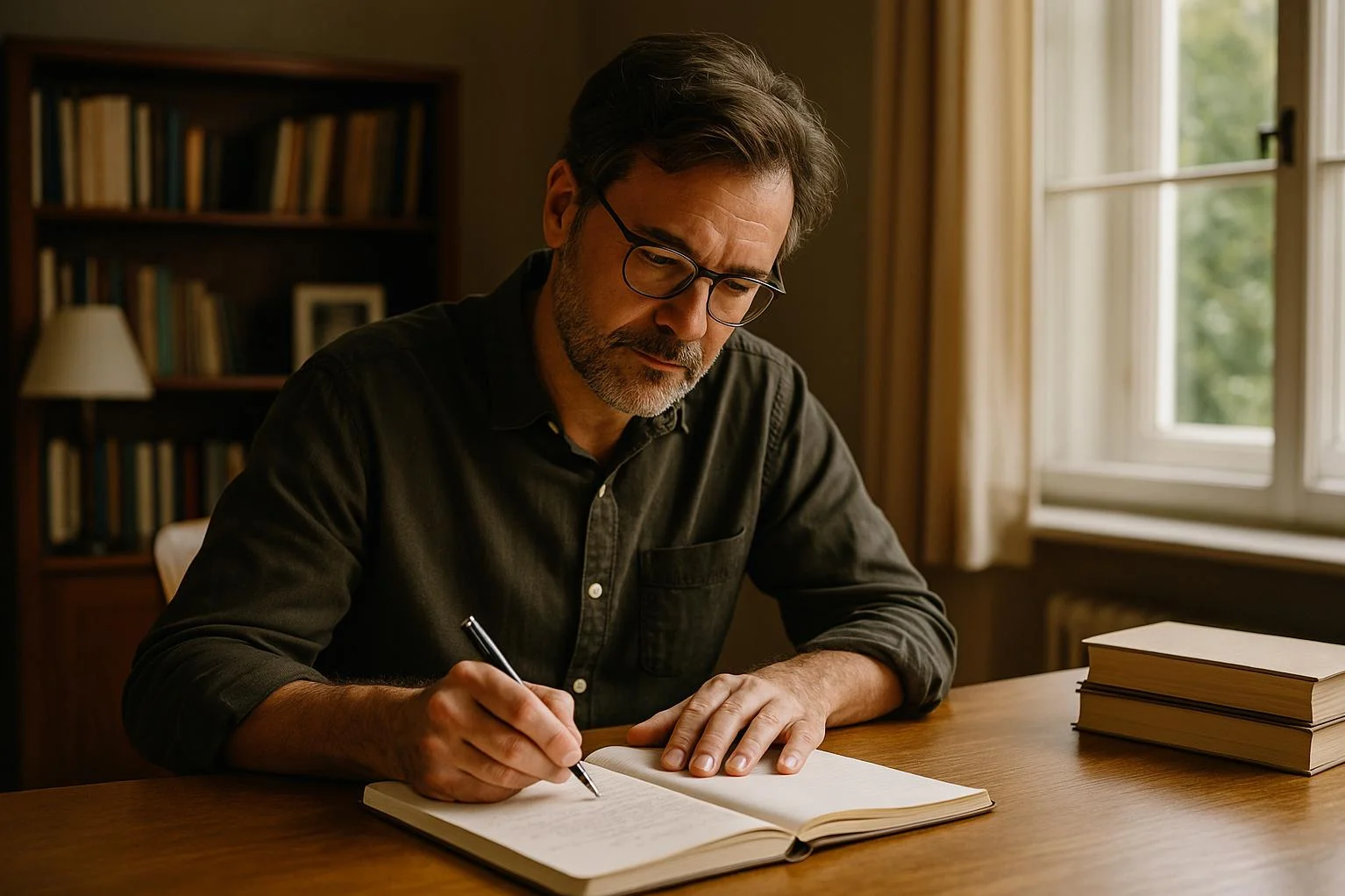 Mann, der seine Autobiografie schreibt