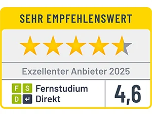 Fernstudium Direkt gibt 4,4 Sterne mit "Empfehlenswert"