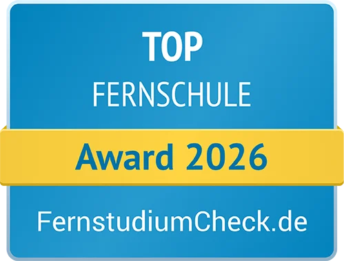 Siegel von FernstudiumCheck.de Award 2024: Top Fernschule